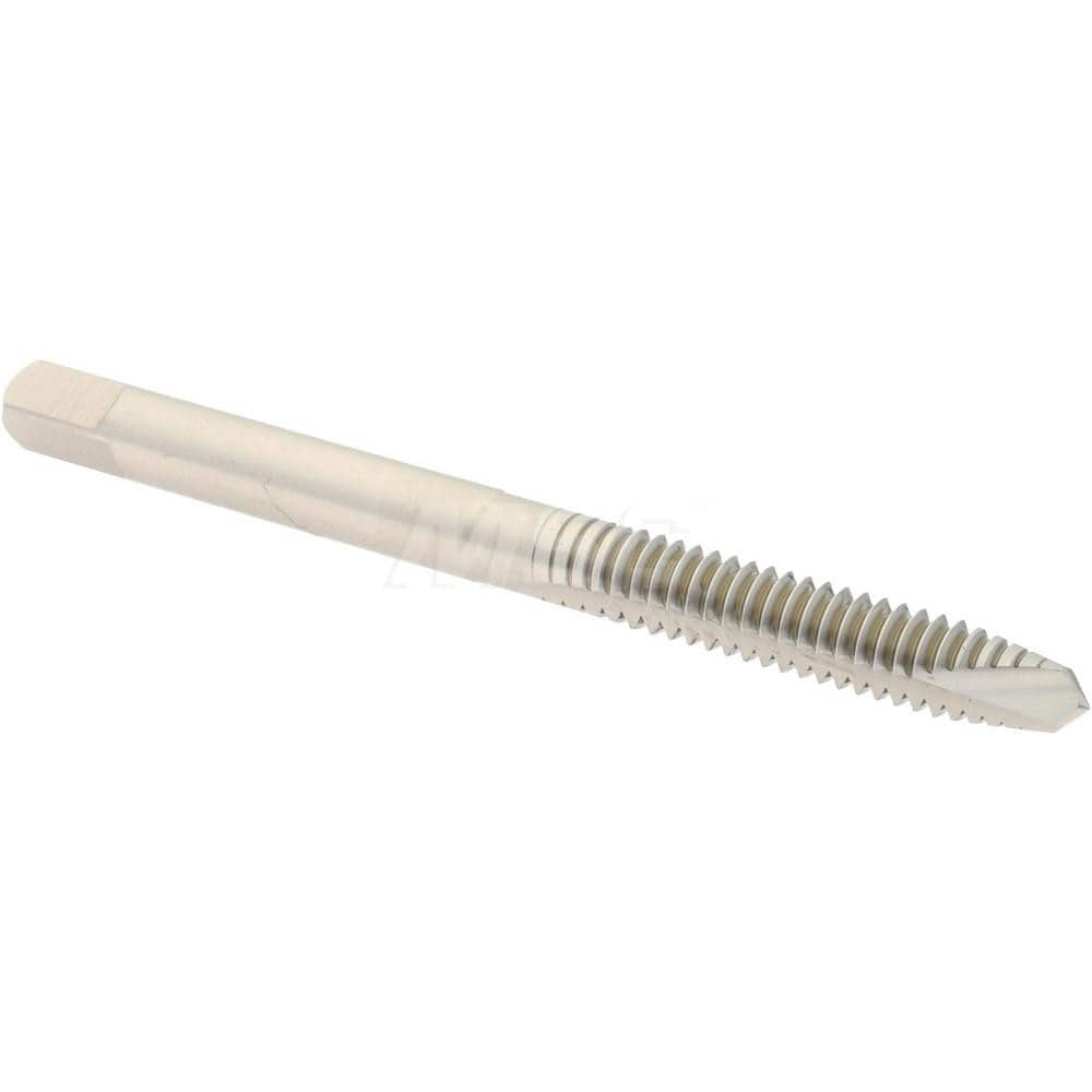 Spiral Point Tap: #10-24 UNC, 2 Flutes, Plug, High Speed Steel, Bright Finish