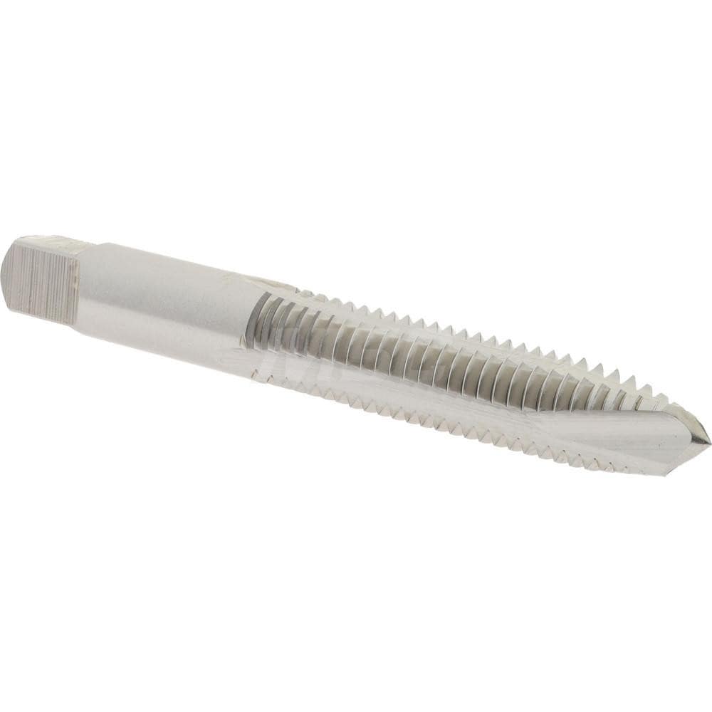Spiral Point Tap: 3/8-16 UNC, 3 Flutes, Plug, High Speed Steel, Bright Finish