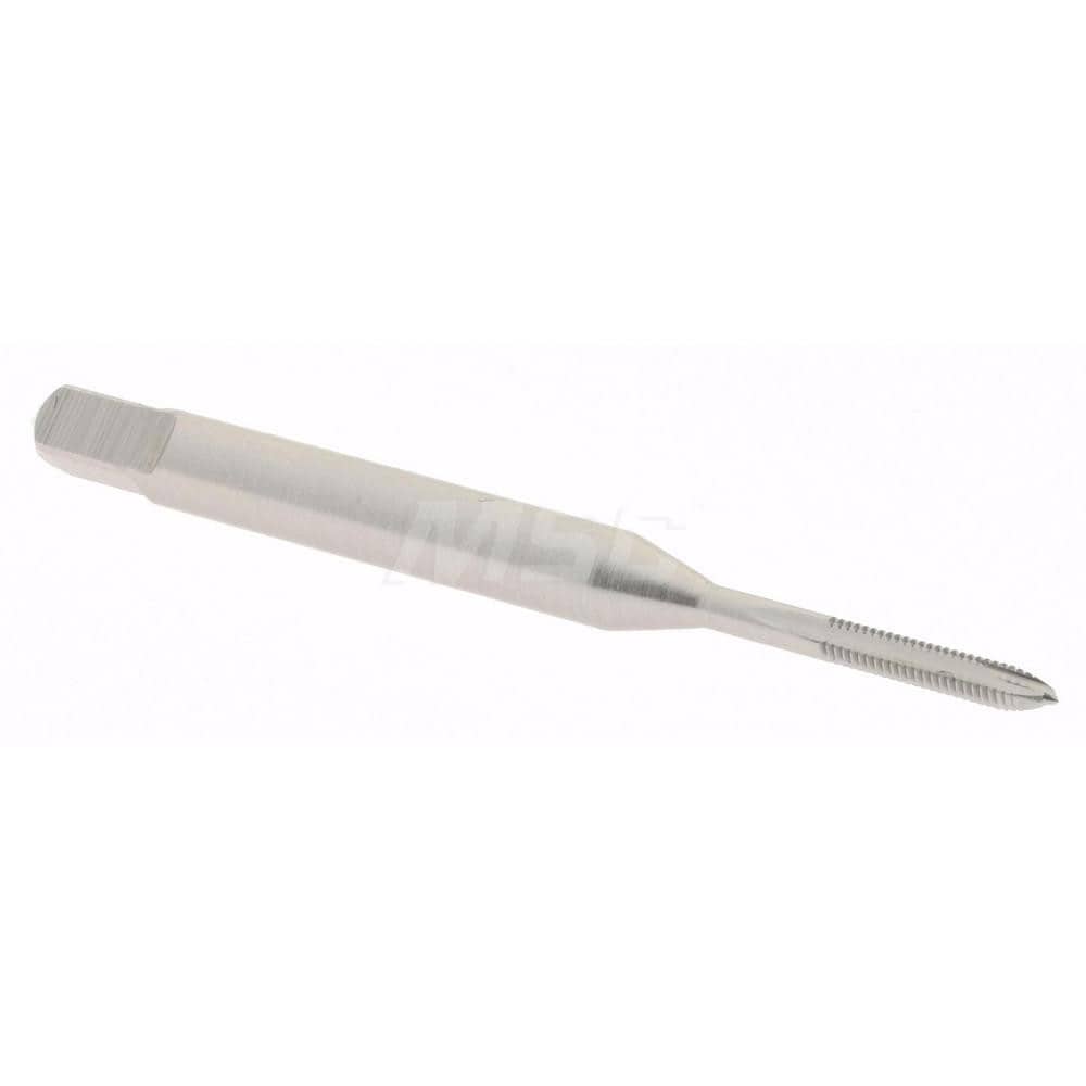 Spiral Point Tap: #0-80 UNF, 2 Flutes, Plug, 2B Class of Fit, High Speed Steel, Bright Finish