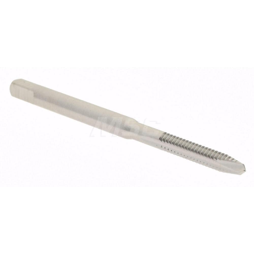 Spiral Point Tap: #4-40 UNC, 2 Flutes, Plug, 2B/3B Class of Fit, High Speed Steel, Bright Finish