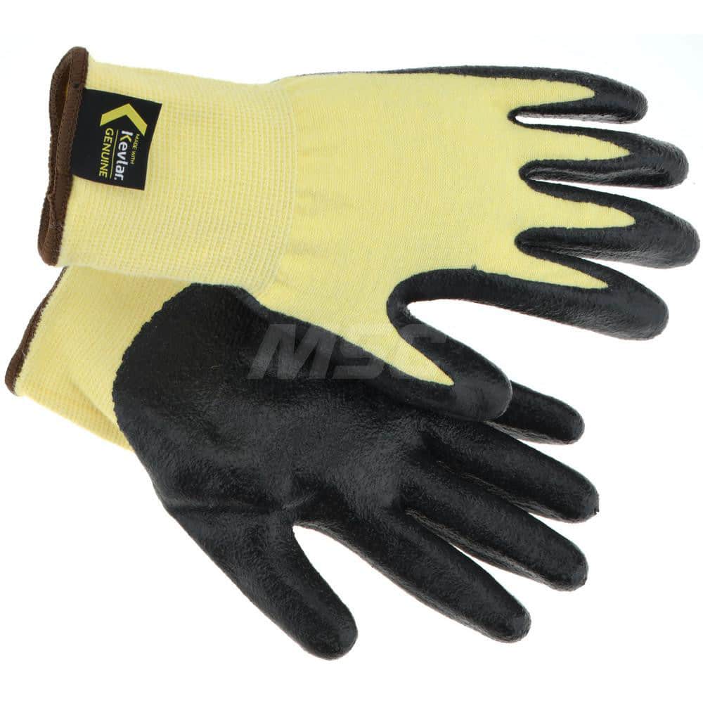 Cut, Puncture & Abrasive-Resistant Gloves: Size L, ANSI Cut A2, ANSI Puncture 1, Nitrile, Kevlar