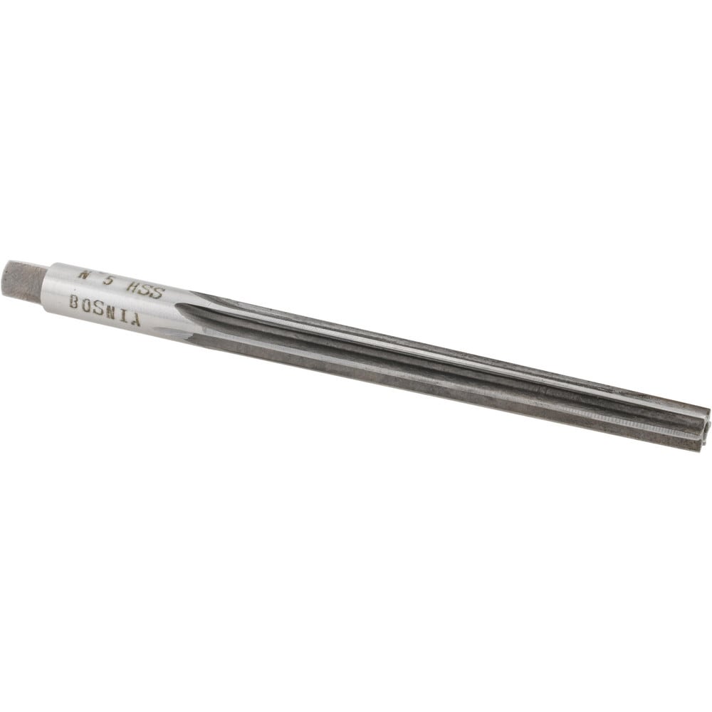 Taper Pin Reamer: #5 Pin, 0.2409" Small End, 0.2994" Large End, High Speed Steel