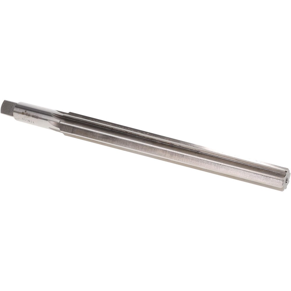 Taper Pin Reamer: #10 Pin, 0.5799" Small End, 0.7216" Large End, High Speed Steel