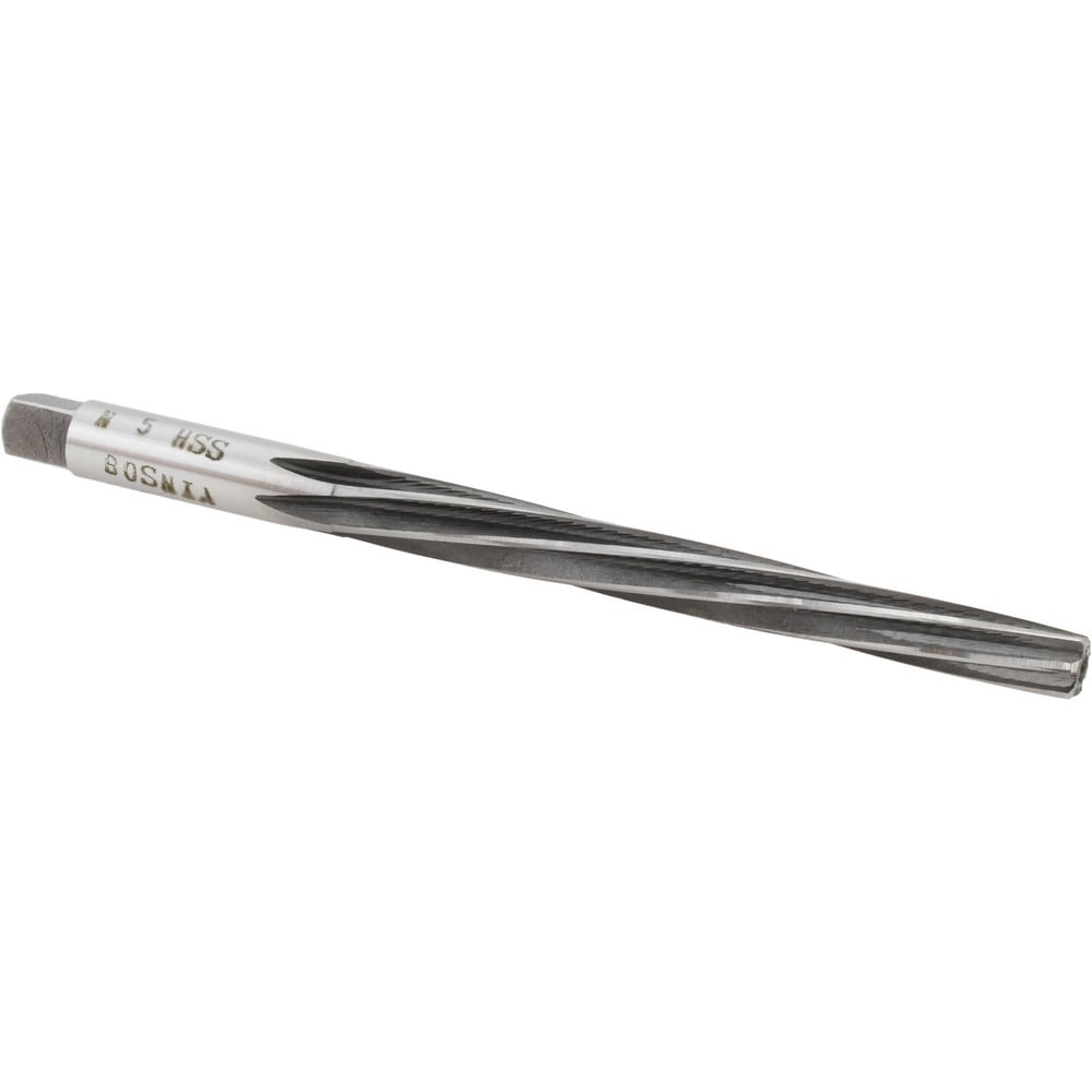 Taper Pin Reamer: #5 Pin, 0.2409" Small End, 0.2994" Large End, High Speed Steel