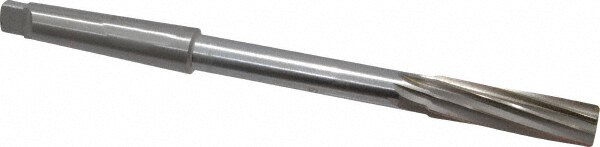 Made in USA 531U .6250 Chucking Reamer: 5/8" Dia, 9" OAL, 2-1/4" Flute Length, Morse Taper Shank, High Speed Steel Image