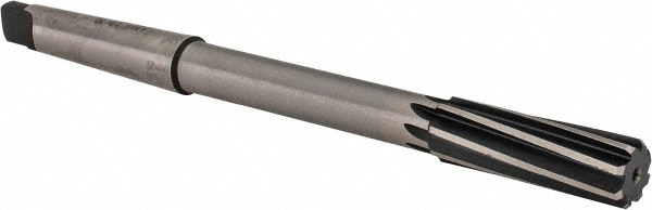 Made in USA 531U .7188 Chucking Reamer: 23/32" Dia, 9" OAL, 2-1/4" Flute Length, Morse Taper Shank, High Speed Steel Image