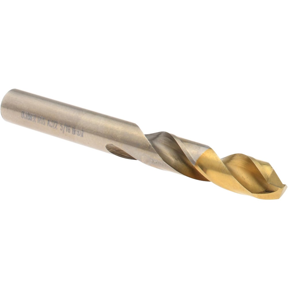 Screw Machine Length Drill Bit: 5/16" Dia, 135 deg Point, High-Speed Steel