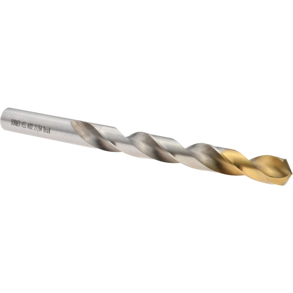 Jobber Drill: 27/64" Dia, 118 deg Point, High Speed Steel