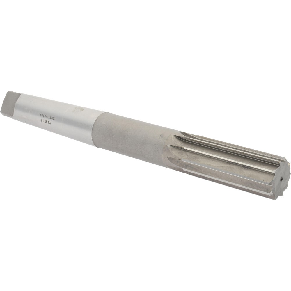 Value Collection ST0140116 Chucking Reamer: 1-1/4" Dia, 11-1/2" OAL, 3" Flute Length, Morse Taper Shank, High Speed Steel Image