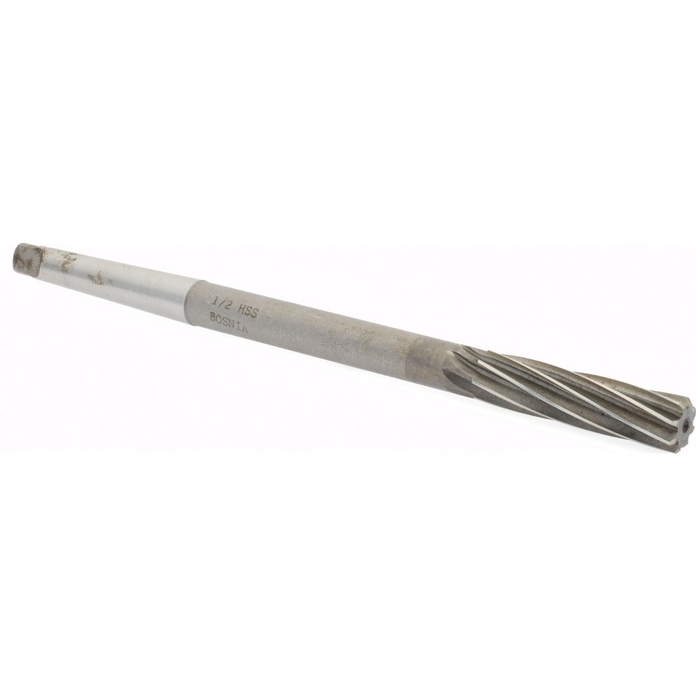 Value Collection ST0210032 Chucking Reamer: 1/2" Dia, 8" OAL, 2" Flute Length, Morse Taper Shank, High Speed Steel Image