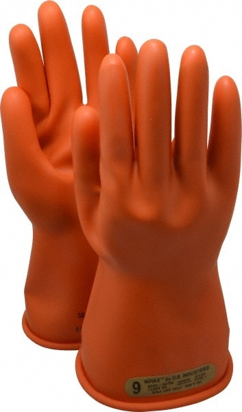 PIP 147-00-11/9 Novax Rubber Electrical Insulating Gloves, Class 00, 11, Orange - Size 9