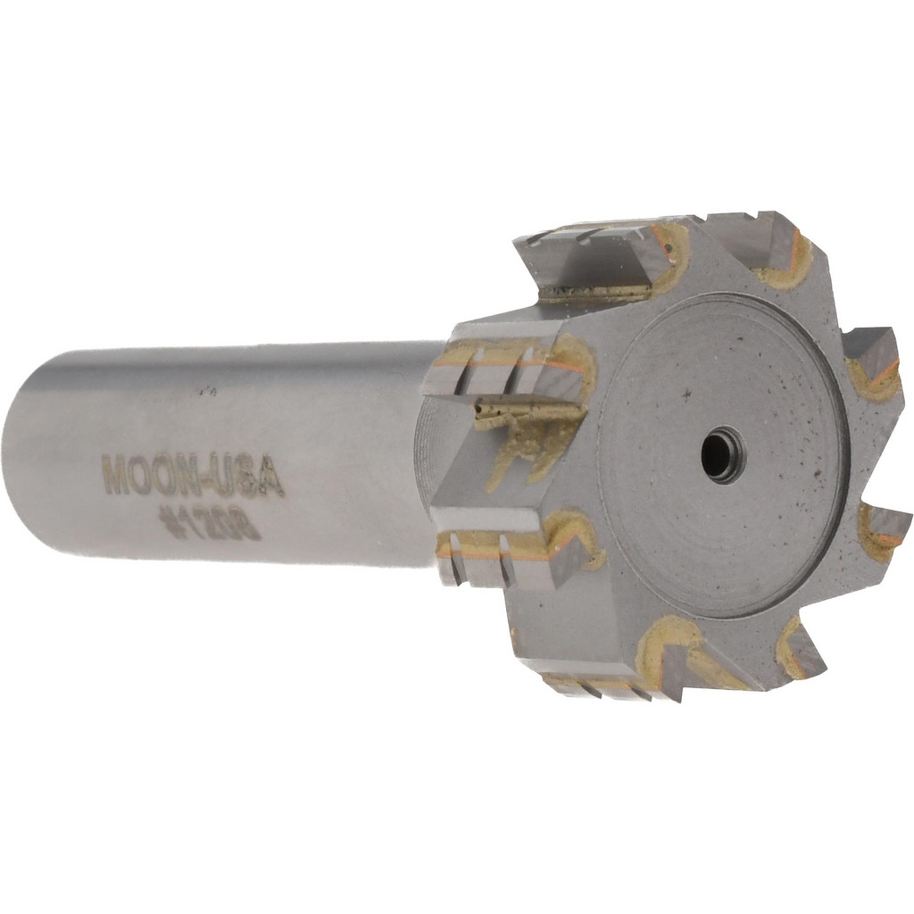 Made in USA | Value Collection Woodruff Keyseat Cutter: 1" Cut Dia, 3/8" Cut Width, 1/2" Shank Dia, Straight Tooth - 2-3/8" OAL, 8 Tooth