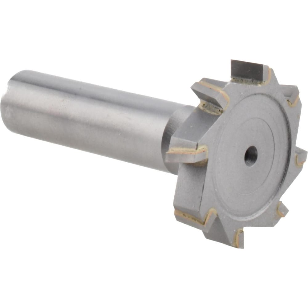 Woodruff Keyseat Cutter: 1.25" Cut Dia, 0.25" Cut Width, 1/2" Shank Dia, Staggered Tooth