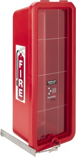 10 Lb. Capacity, Surface Mount, Crystal Polystyrene Fire Extinguisher Cabinet