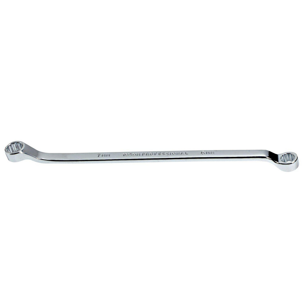 Offset Box End Wrench: 12 Point, Double End - Steel, Polished Finish