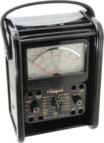 Simpson Electric 12392 Analog & Manual Ranging Multimeter: 1,000 VAC/VDC 