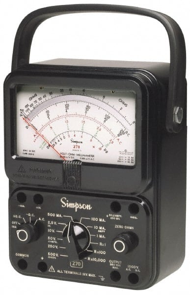 Simpson Electric 12226 Analog & Manual Ranging Multimeter: 1,000 VAC/VDC 