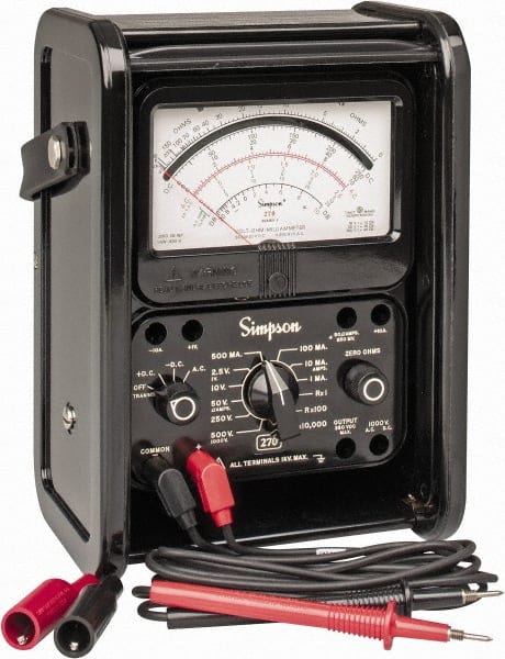Simpson Electric 12227 Analog & Manual Ranging Multimeter: 1,000 VAC/VDC 