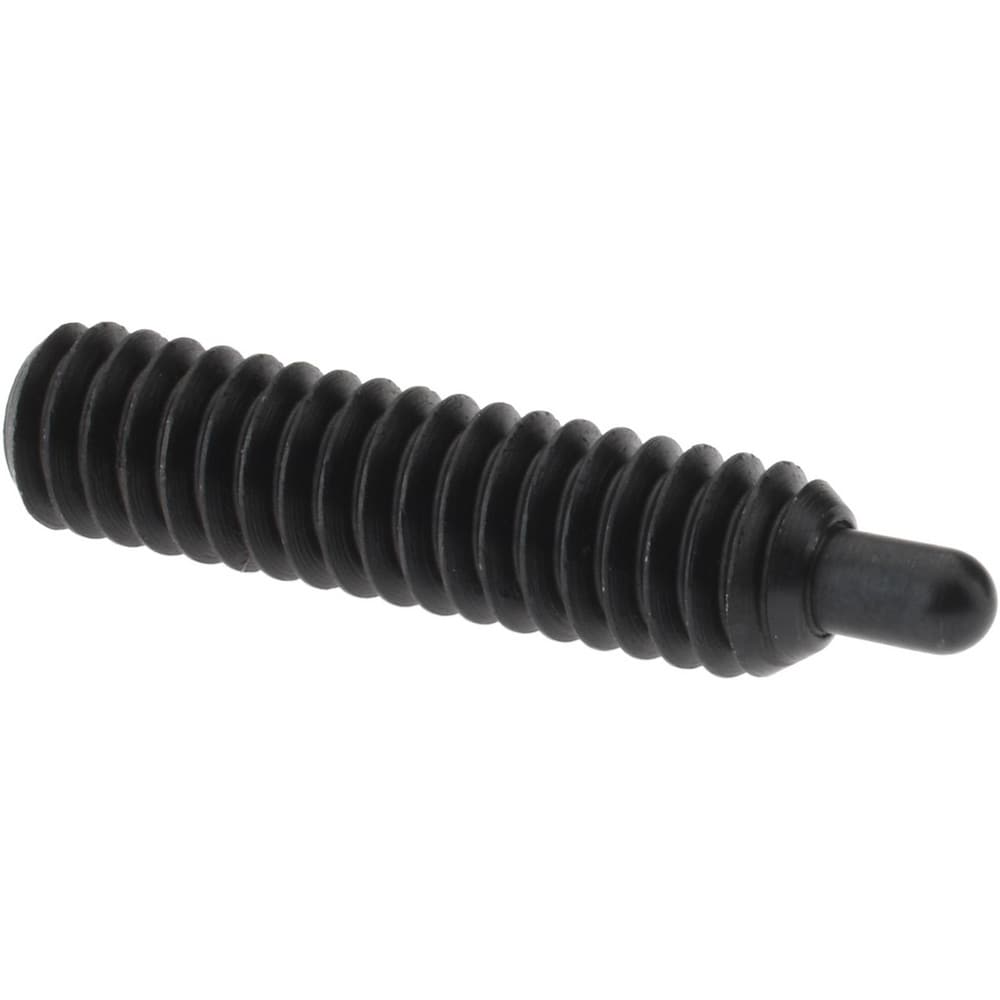 Threaded Spring Plunger: 1/4-20, 1" Thread Length, 0.118" Dia, 3/16" Projection