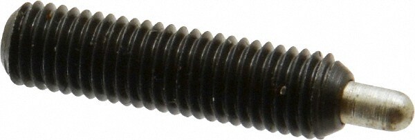 Threaded Spring Plunger: 1/4-28, 1" Thread Length, 0.118" Dia, 3/16" Projection