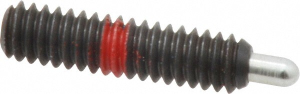 Threaded Spring Plunger: 1/4-20, 1" Thread Length, 0.118" Dia, 3/16" Projection