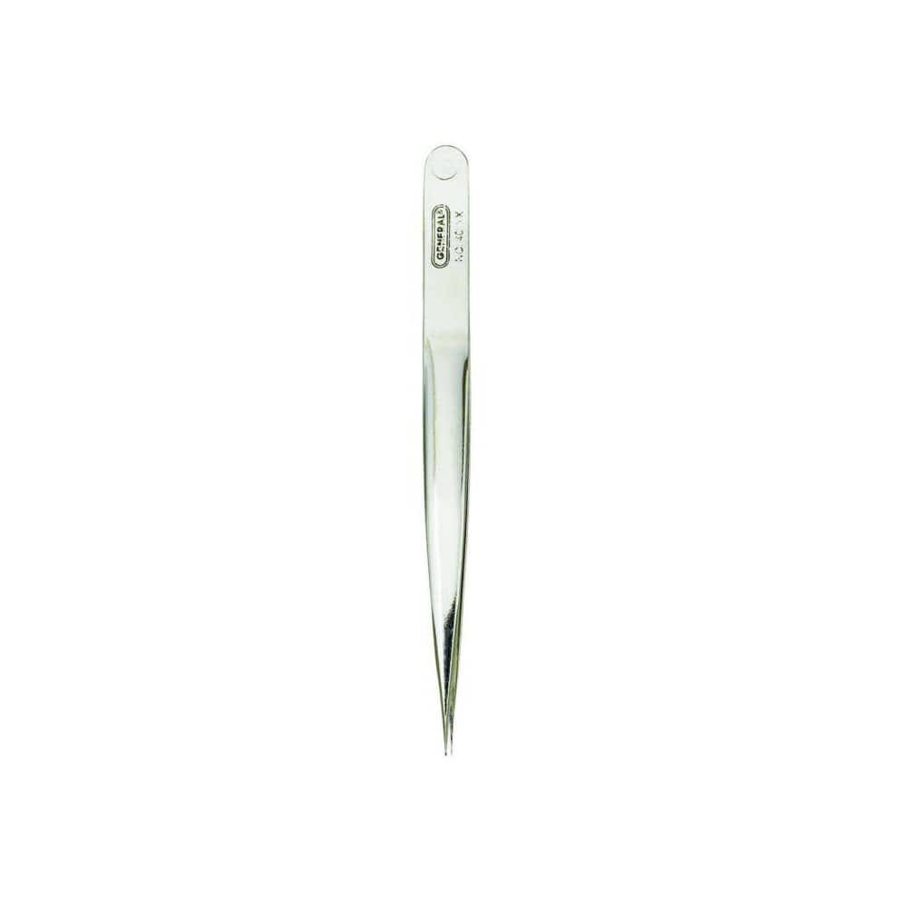 Utility Tweezer: Stainless Steel, Strong Sharp Point Tip, 4-1/2" OAL