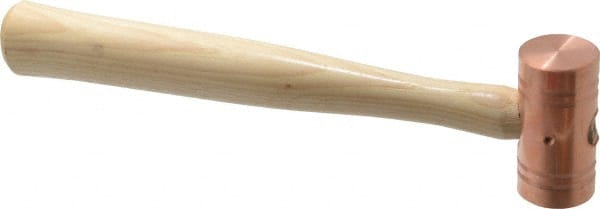 Non-Marring Hammer: 1 lb, 1-1/4" Face Dia, Copper Head
