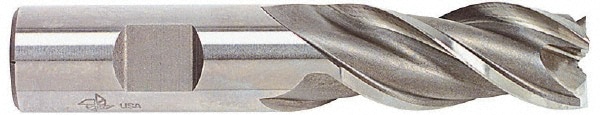 Hertel E107004801 Square End Mill: 3/4 Dia, 1-5/8 LOC, 3/4 Shank Dia, 3-7/8 OAL, 3 Flutes, High Speed Steel Image