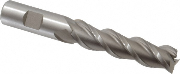 Hertel E107104801 Square End Mill: 3/4 Dia, 3 LOC, 3/4 Shank Dia, 5-1/4 OAL, 3 Flutes, High Speed Steel Image