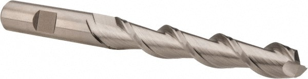 Hertel E107203201 Square End Mill: 1/2 Dia, 3 LOC, 1/2 Shank Dia, 5 OAL, 2 Flutes, High Speed Steel Image