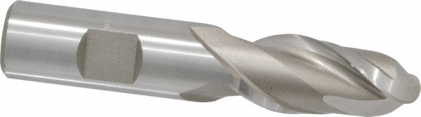 Ball End Mill: 0.75" Dia, 1.625" LOC, 2 Flute, High Speed Steel