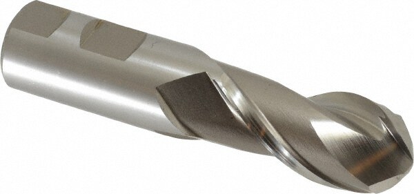 Hertel E111006402 Ball End Mill: 1" Dia, 2" LOC, 2 Flute, High Speed Steel Image