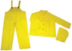 MCR SAFETY 2003X2 Suit with Pants: Size 2XL, Yellow, Polyester & PVC 