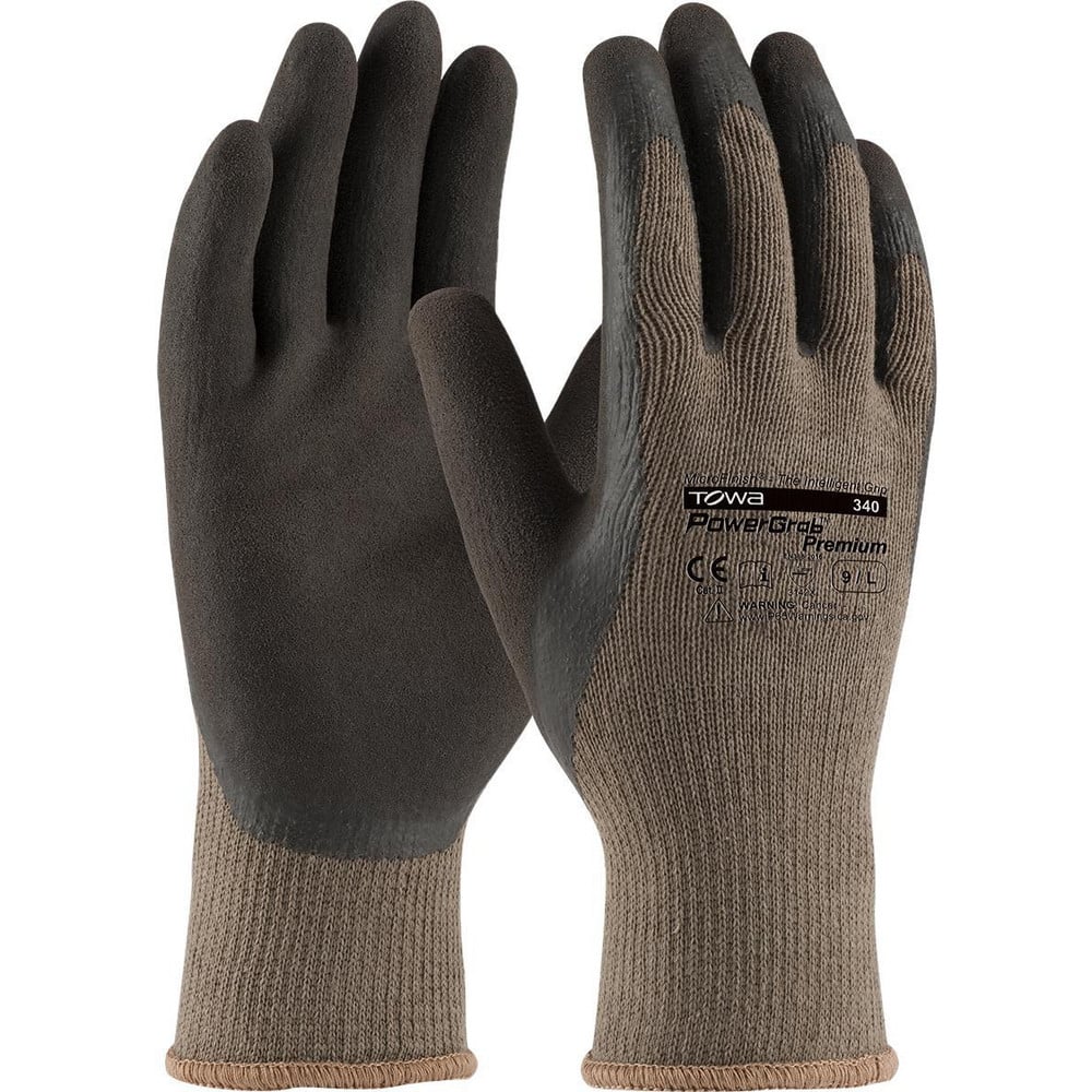 General Purpose Work Gloves: Large, Latex Coated, Cotton & Polyester