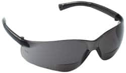 Magnifying Safety Glasses: +1, Gray Lenses, Scratch Resistant, ANSI Z87.1+