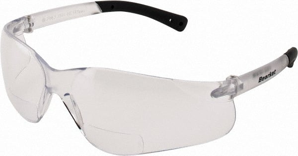 Magnifying Safety Glasses: +2.5, Clear Lenses, Scratch Resistant, ANSI Z87.1+