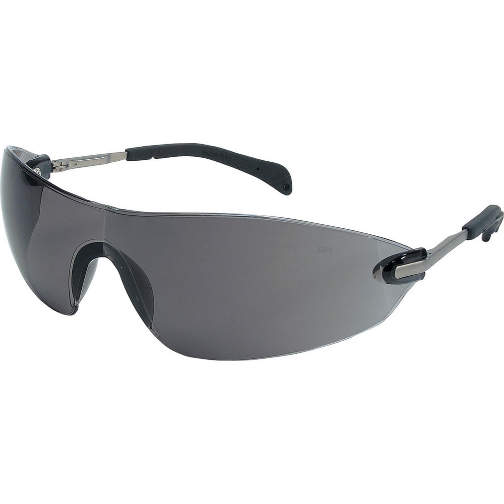 Safety Glass: Scratch-Resistant, Gray Lenses, Frameless, UV Protection