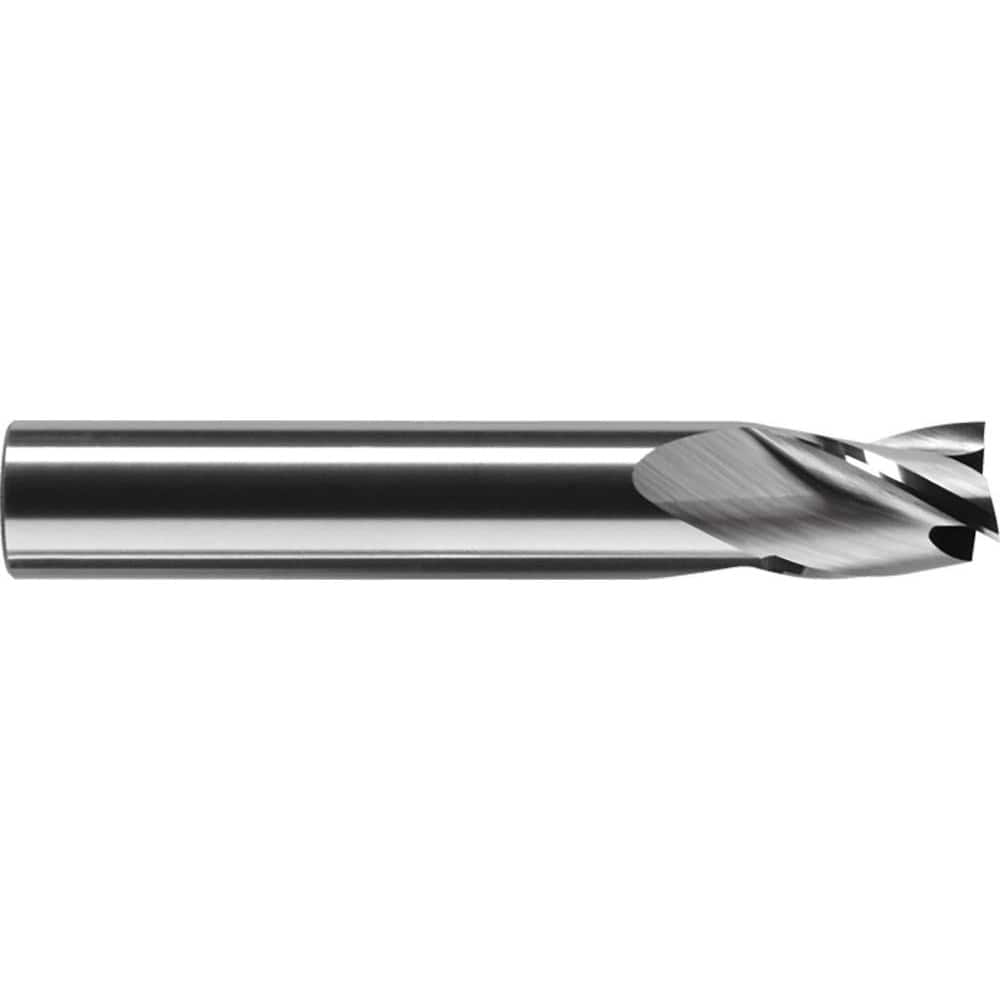 RobbJack S1-301-16 Square End Mill: 1/2 Dia, 5/8 LOC, 1/2 Shank Dia, 3 OAL, 3 Flutes, Solid Carbide 