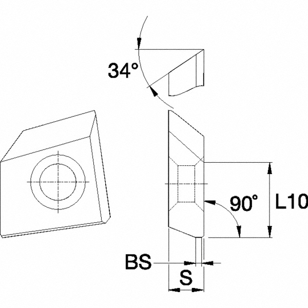 Kennametal BGHX15L5 Grade K110M Carbide Milling Insert 78999463