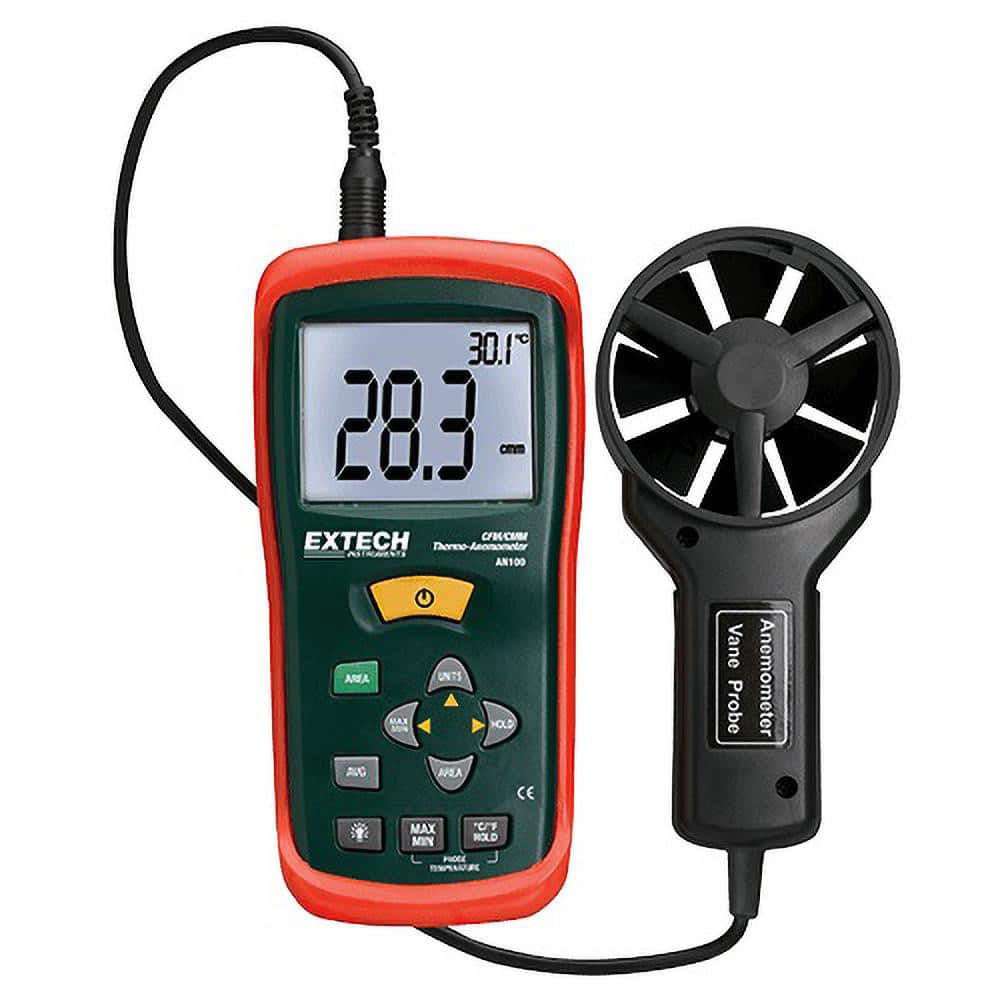 Extech AN100 0.4 to 30 m/Sec Air CFM and CMM Thermo Anemometer 