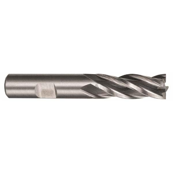 Hertel E299921159 Square End Mill: 11/64 Dia, 1/2 LOC, 3/8 Shank Dia, 2-3/8 OAL, 4 Flutes, Cobalt Image