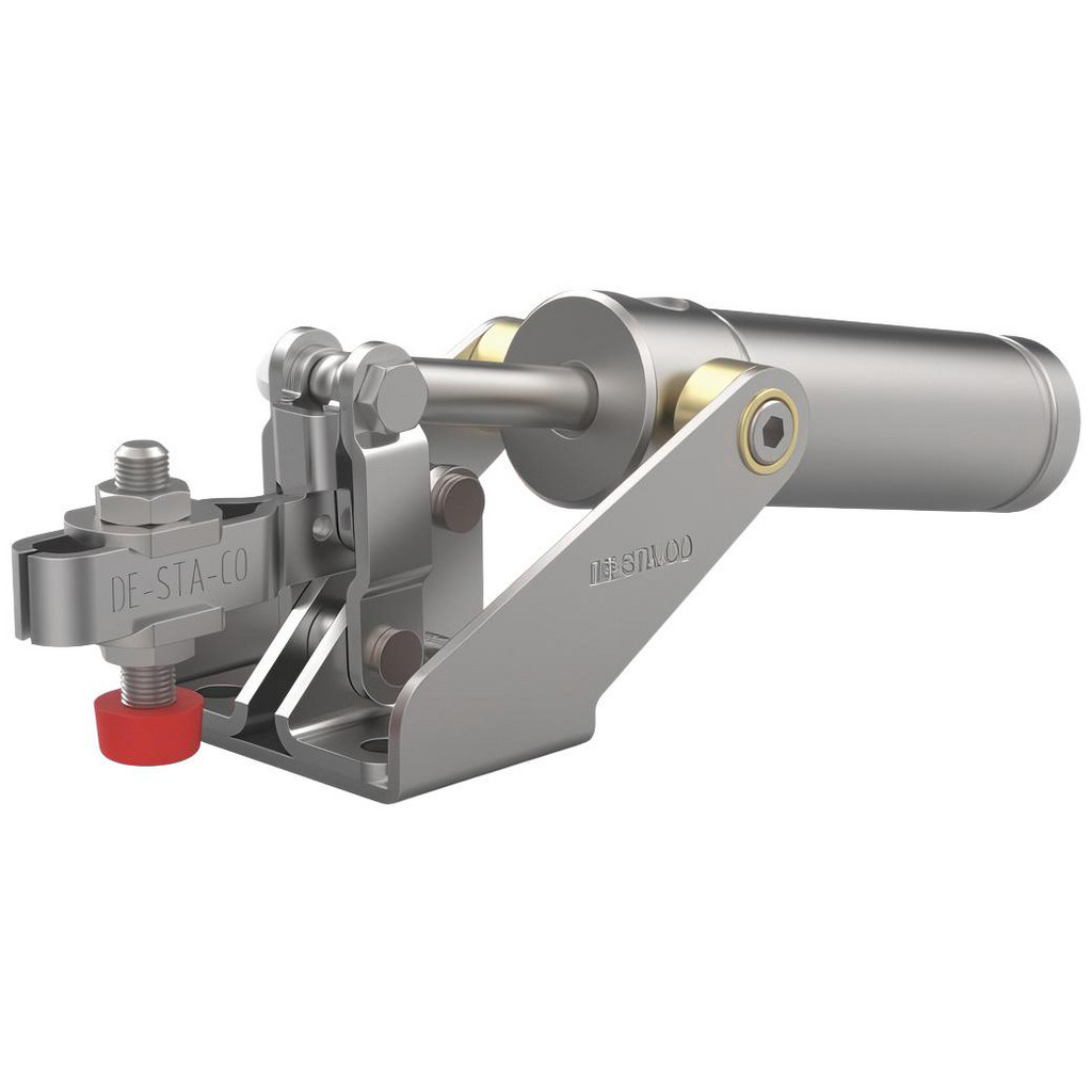 De-Sta-Co Pneumatic Hold Down Toggle Clamp: 138 lb Inner Clamping Force, Horizontal Mount - 250.00 Max psig, 99 deg Bar Opening, 17.27 mm Height