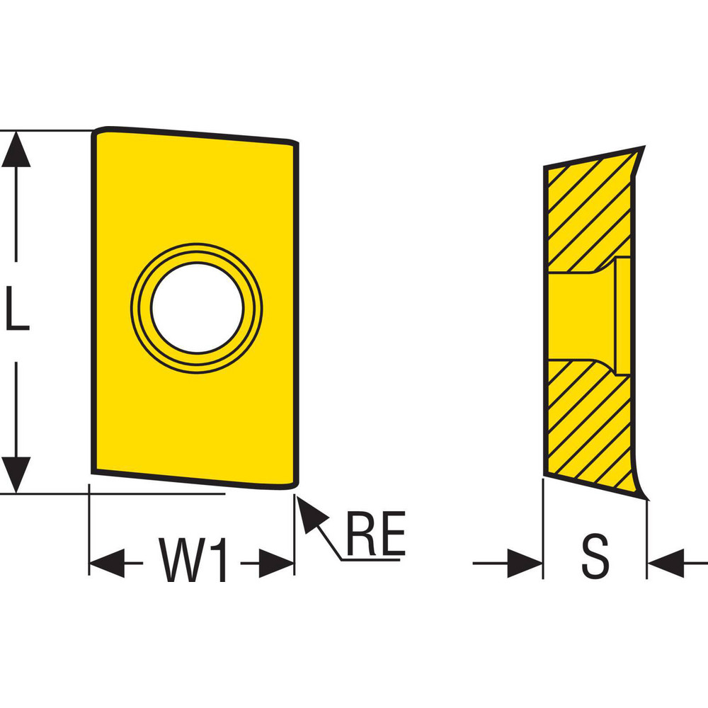 Milling Insert: APKT1604PDTR-M14, T350M, Solid Carbide
