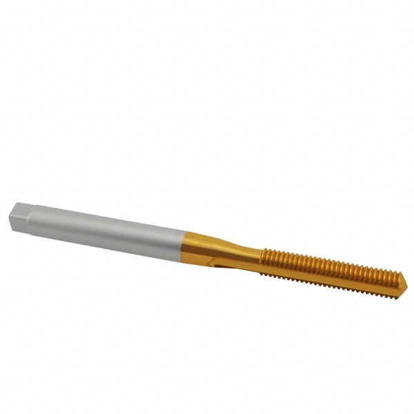 Spiral Point Tap: #10-32, UNF, 2 Flutes, Plug, 2B, High Speed Steel, TiN Finish