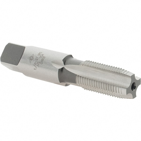 Standard Pipe Tap: 1/8-27, NPSC, 4 Flutes, High Speed Steel, Bright/Uncoated