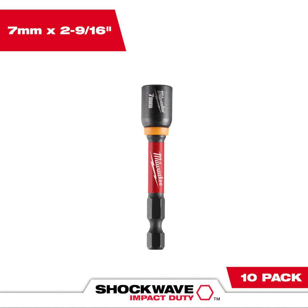 Power & Impact Screwdriver Bit Sets; Bit Type: Impact Nut Driver ; Point Type: Hex ; Drive Size: 7 mm ; Overall Length (Inch): 2-9/16 ; Hex Size Range (Inch): 1/4 ; Blade Width: 1/4