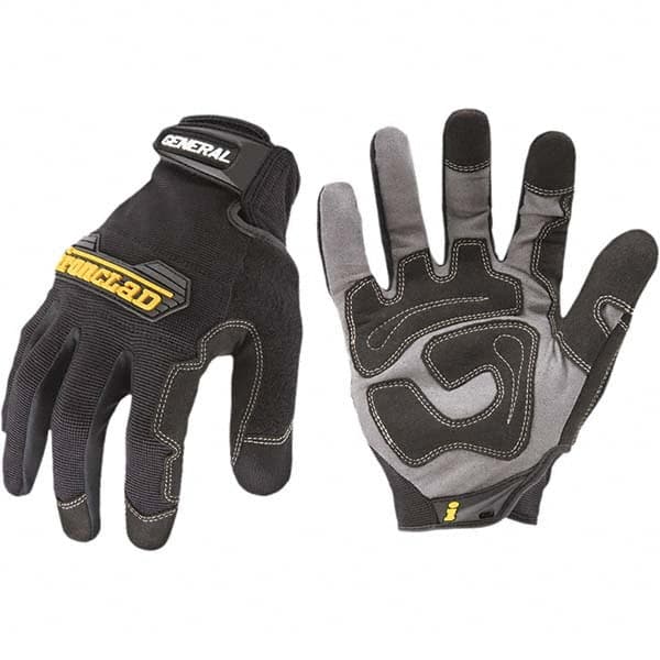 Cut-Resistant Gloves: Size Large, ANSI Puncture 3, Suede & Nylon Lined, Suede & Nylon