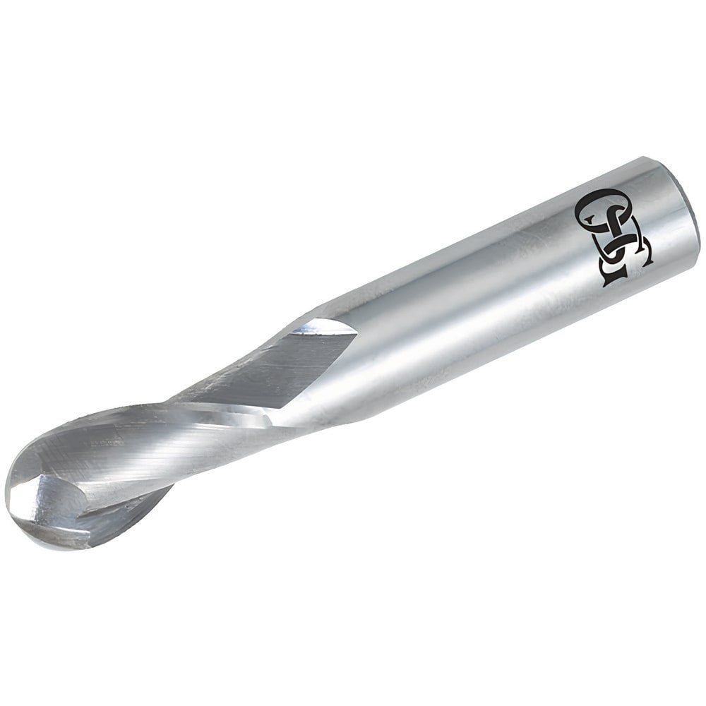Ball End Mill: 0.0469" Dia, 0.1406" LOC, 2 Flute, Solid Carbide