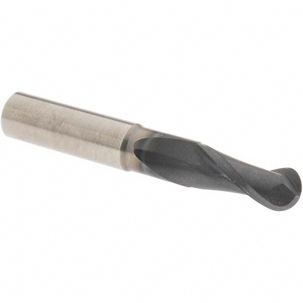 Ball End Mill: 0.3438" Dia, 0.875" LOC, 2 Flute, Solid Carbide