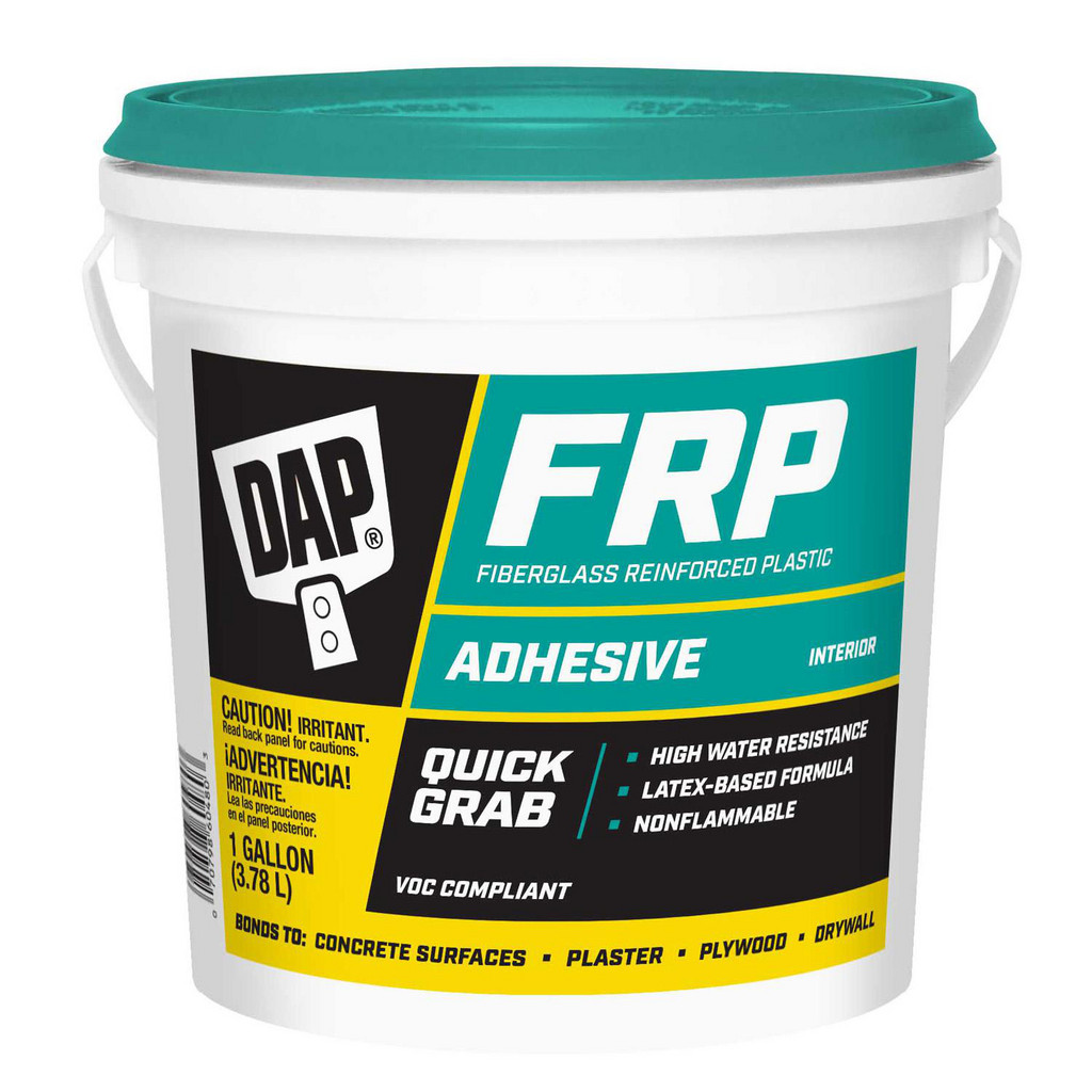 DAP | FRP 128 fl oz Tub Synthetic Latex Construction Adhesive - 20 min Working Time, 24 hr Full Cure Time, Indoor, Gray | Part #7079860480
